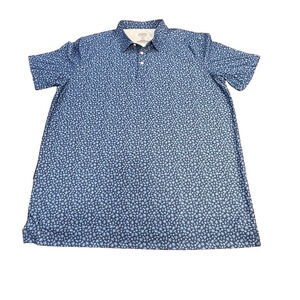 St John's Bay Polo Shirt Mens Sz XLT Blue Quick Dri Classic Fit Golf Performance